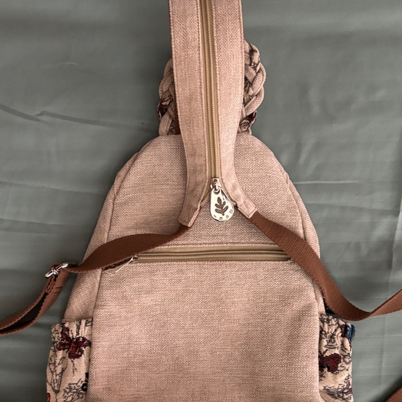 Floral & Butterfly Embellished/Beige-Multi Backpack - Picture 2 of 7